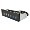 Hubs 19 Pin to 2 USB 3.0+4 USB 2.0+BC1.2 Optical Drive Fast Quick Changer Connector 5.25 inch 7 Ports HUB Front Panel For PC Desktop