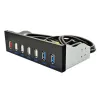 Nav 19 stift till 2 USB 3.0+4 USB 2.0+BC1.2 Optisk enhet Snabb snabbväxlare 5.25 tum 7 portar Hub Front Panel för PC Desktop