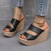 Slipare 2024 High Heels Women Shoes Summer Platform Fashion Footwear Wedges Heel Sandal Beach Zapatillas Mujer Casa