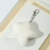 Keychains Star Plush Ball Key Ring DIY Mobile Phone Chain Soft Artificial Rex Hair Car Ladies Bag Pendant Jewelry