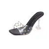 Sandales Sandals Femmes Summer Soft Transparent Flip Flops 2024 All-Match Fashionable confortable STILETTO Femmes à talons hauts