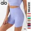 Desginer Alooo Yoga Shorts Woman Pant Top Women Lift High Waist Womens Honey Peach Hip Tight Triple Pants Quick Dry Thread Fitness Shorts