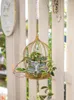 Vases Style Cage Hooks Gardening Faire une tenue rétro Décorer la famille Ironwork Old Garden Basket Flower Courtyard Vase Bird Balcony Pot