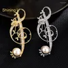 Broches brillant U Broche de note de musique de perle en eau douce pour femmes cadeau