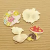 Charms 10pcs Flower Hedgehog Charm For Jewelry Making Enamel Necklace Pendant Bracelet Diy Accessories Craft Supplies Gold Plated