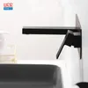 Bathroom Sink Faucets Brass Single Handle Square Black Fauce Wall Mounted Brushed Gold Water Mixer Tapware Accessories