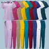 Multicolour Jogger passar Doctor Nursing Uniforms Kort ärm V-Neck Topps Pocket Pants Nurse Scrubs Set Clinical Clothes 240412