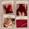 Chemise Jacquard Satin Cup Size (A, B, C, D, etc.) En storlek Bridal Valentine's Day Forming Halter intimat underkläder