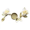 Candle Holders Symulacja Rose wieniec Wedding Świec Candlestick Creative Flower Metal Holder do domu w sypialni świąteczne przyjęcie przyjęcia