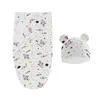 2pcSset 06 mois Coton SleepSack bébé Swaddle Blanket Haple Ensemble de chapeaux ajusté Born Bor Sleep Musline 240417