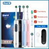 Heads Oral B Pro 4 Ultra 3D Rotary Vibration Electric Toothbrush Rechargeable Electronic Tooth Brushes Adult Oral Care Tooth Brush