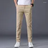 Pantalones para hombres Colors 7 clásico de color sólido verano delgado de negocios casual de moda estirado algodón de algodón delgado pantalones machos
