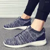 Casual Shoes Men Vulcanized Sock Drechted Knited Sport Sneakers Anti-Slip Płaskie mokasyny na zewnątrz rozmiar 39-46