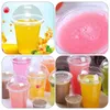 Disposable Cups Straws 30 Sets Party Plastic Dome Tea Mug Lid Ice- Cream Ice Kids