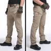 City Military Tactical Pants Men Combat Cargo Byxor Multi-Pocket Waterproof Pant Casual Training Overaller Kläder Vandring 240412