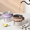 Cafetière en acier inoxydable tasse anti-drop résistante à la chaleur maison de bureau de bureau haute valeur en couleur portable avec un couvercle