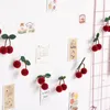 Decorative Figurines Cotton Strawberry Banner For Fruit Party Decor Themed Po Prop 2.3 Meter Garland Birthday Wedding