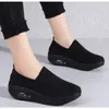 Casual Shoes Woman Black Large Size Mesh Breathable Platform Comfortable Slip-On Sneakers Tennis Female For Women