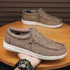 Mens Breathable Casual Canvas Slip Shoes Comfort Slipon Loafer Soft Penny Loafers for Men Lightweight Driving Boat 240410