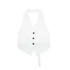 Damesvesten Waistcoat Women Vest Fashion Backless Halter Neck Sexy Mouwlevess Button-Up vrouwelijke bovenkleding chique tops