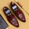 Dress Shoes British Pointy Mens Leather Crocodile Pattern Tassel Business Casual Men All-match Cowhide Herfst