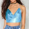 Женские танки Camis Sexy Top Top Shiny Metal Seadin