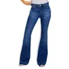 Frauen Jeans Slim Fit Stickerei Flare Flare Hohe Outdoor Hosen für Frauen Trainingskleid arbeiten