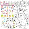 50 ark vattenmärke nagelklistermärken blandar design vattenöverföring nagelkonst dekaler diy salong användning dekoration verktyg