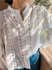 Blouses pour femmes Jastie printemps 2024 chemise blanche Blouse patchwork dentelle de design français