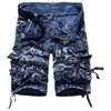 Summer desgaste do exército tático militar shorts retro Retro Lavagem de camuflagem ruga solta Multi Pocket Algodão shorts soltos 240412