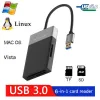 HUBS USB 3.0 HUB XQD/CF Adapter TF SD Reader Slot Läs allt i en enhet 512G Highspeed Transfer Data Hubs för MacBook Windows Linux