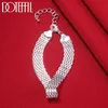 Łańcuch gorący nowy łańcuch tkania srebrne bransoletki dla kobiet wykwintne modne przyjęcie weselne świąteczne prezenty biżuterii Y240420