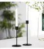 Portacandele 2 pezzi Porta nera Colore solido Metal Candlestick Wedding Wedding Wedding Decor di Natale squisito