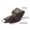 Wallets Men's Wallets Vintage Genuine Leather Wallet Rfid Blocking Vertical Business Card Holder Cowhide Purse Bag Wallet Man