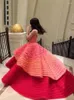 Party Dresses A1001 Peach Pink Strapless Dubai Girls Birthday Tiered Women Formal Evening Prom Gowns For Wedding