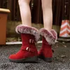 Boots 2024 Autumn Winter Wart Snow Shoes Fur Fur Platform Fashion Women Ladies Woman Onkle Botas Size 34-43