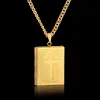 Jésus Collier croix bijoux pour hommes femmes de haute qualité 14k jaune or cubain chain masculin photo médaillon de médaillon jésus crucifix pendentif collier