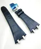 27mm Dark Blue high quality Leather Strap 18mm Deployment Clasp Strap 4 Connector 4 Screw 2 Link for AP Royal Oak 15400153009318094