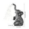 Figurines décoratines Éléphant Sculpture de figurine avec LED solaire Light Outdoor Yard Decor Garden Statue Ornement pour balcon porche