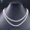 RTS Ice Out Cuban Link Chain 6-13 mm VVS Diamond Moissnaite łańcuch S925 Srebrny złoto Pleted Hip Hop Naszyjniki biżuterii