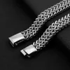 Chain Stainless Steel Braided Double Row Metal Bracelet Suitable for Men and Girls Personalized Hip Hop Rock Party Punk Jewelry Y240420