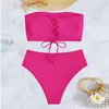 Swimwear féminin 2024 Femmes sexy mignon Split Bikini Swimsuit High Waited Push Up Two Piece pour