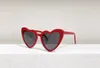 Lunettes de soleil de coeur rouge / gris foncé rond ovale 181 femmes hommes étés d'été Sunes Sonnenbrille Fashion Shades UV400 Eyewear