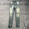 Мотоциклевые джинсы ksubi Jeans Мужские дизайнеры хип -хоп сплайдером расклешены.