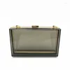 Axelväskor Kvinnor Akryl Transparent Clutch Bag Chain Messenger Evening Handbag Top Quality Purse