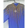 Этническая одежда Женщины Kaftan Dubai Eid Ladies Abaya Blue Chefon Chefon Decoration Kimono Farasha Maxi