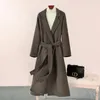 Vestidos casuales de moda de longitud de lana de lana de lana de doble cara de moda 2024 rodilla suelta
