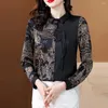 Blusas femininas 2024 elegante estilo hanfu chinês botão de nó chinês Tops impressos mulheres sexy mulheres primavera camisetas no verão