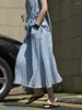 Saias temperamento coreano elegante linho elegante bandagem casual cintura alta jupe feminino 2024 primavera verão chic chaldas mujer
