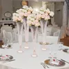 Party Decoration 10pcs)60cm To 90cm )Crystals Trumpet Floral Vase Wedding Flower Stand For Table Centerpiece Gold 443